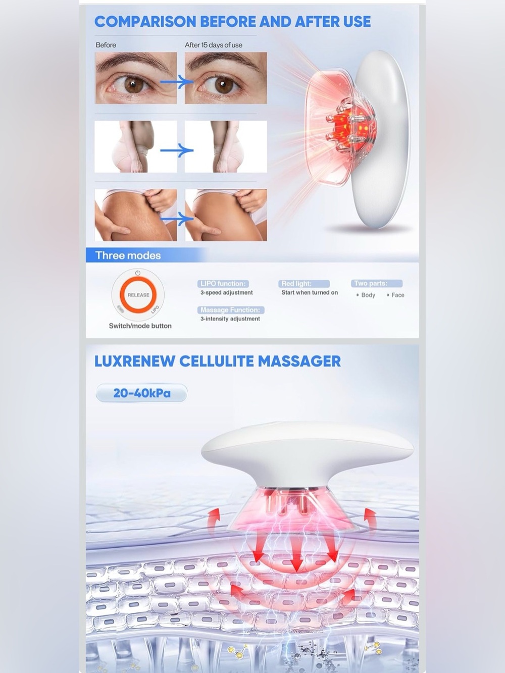 Facial & Body Sculpting Massager - White - Picture 5 of 9